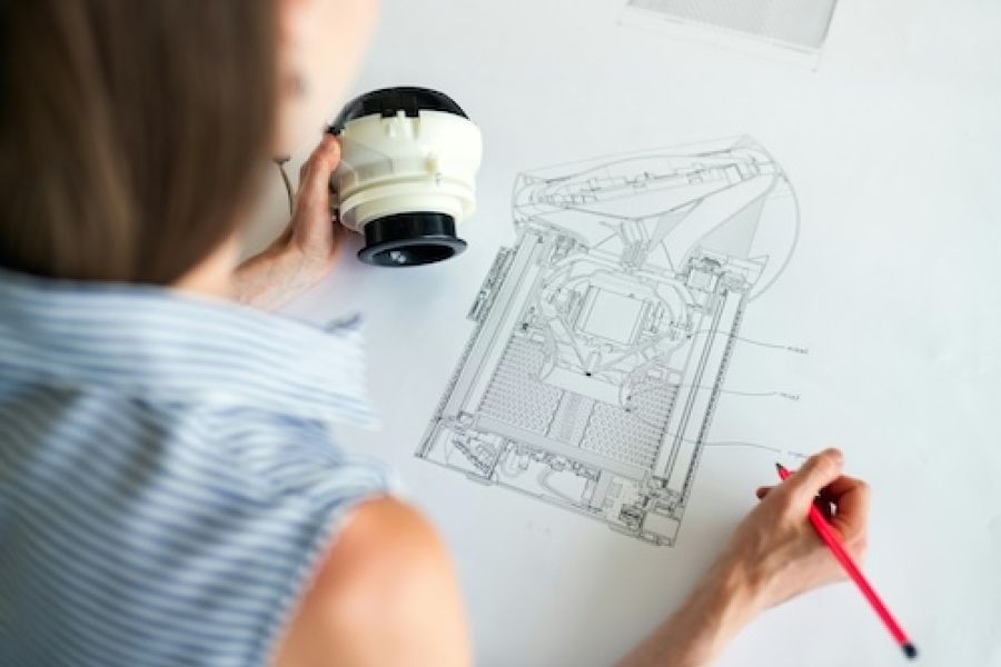Woman working with some equipment.