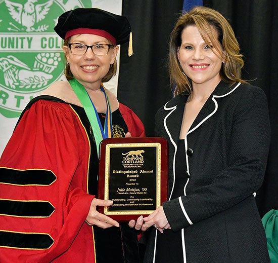 President Kremenek with Distinguished Alum Julie Matijas