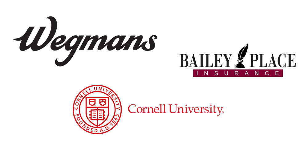Wegmans, bailey place, and cornell logos.